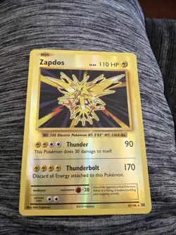 Sold As Is! Pokemon TCG Zapdos Base Set Holo Unlimited Rare Card 16/102 - Image 1