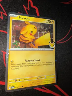 DOUBLE WHOLE SWIRL 🌀💫 NM Pikachu 051/162 30th Anniversary Stamped Pokemon Card - Image 1