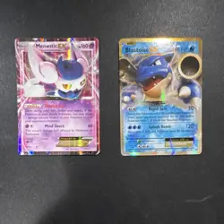 Pokemon EX Holo Card Lot - Meowstic EX, Blastoise EX - 2 Cards - Image 1