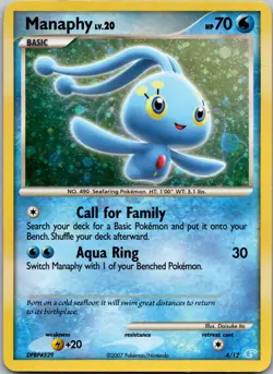 Manaphy #4/12 Holo DP Trainer Kit: Manaphy & Lucario Pokemon LP - Image 1