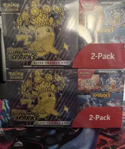 Pokemon Surging Sparks Elite Trainer Box/Booster Bundle Costco 2-Pack (Lot Of 2) - Image 1