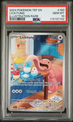 2024 POKEMON TEF EN-TEMPORAL FORCES ILLUSTRATION RARE #180 LICKITUNG PSA 10 - Image 1