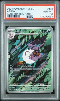 2024 POKEMON TEF EN-TEMPORAL FORCES ILLUSTRATION RARE #176 ARBOK PSA 10 - Image 1