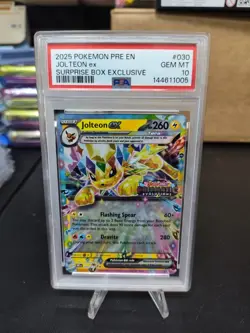 2025 POKEMON PRE EN-PRISMATIC EVOLUTIONS 030 JOLTEON EX SURPRISE BOX PSA 10 - Image 1