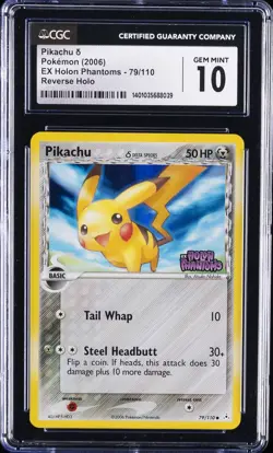 POKEMON EX HOLON PHANTOMS REVERSE HOLO PIKACHU CGC 10 - Image 1