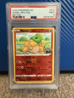 Numel [Ditto] 013/078 Reverse Holo Foil PSA 9 - 2022 Pokemon GO Peel Sticker - Image 1