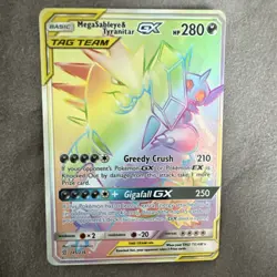 Pokemon Mega Sableye & Tyranitar GX TAG TEAM Secret Rare Full Art Holo 245/236 - Image 1