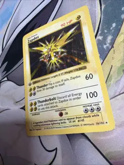 Pokemon Zapdos Base Set Shadowless Holo 1st Edition Rare 16/102 - Image 5