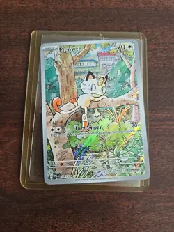 Pokemon Meowth Illustration Rare Holo Basic 70 HP Me02 Phantasmal Flames 106/094 - Image 1