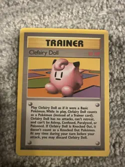 Pokemon TCG Clefairy Doll Trainer Base Set 70/102 Vintage LP - Image 1