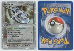 2005 Pokemon Unseen Forces Steelix ex 109/115 Holo - heavy play & creased! - Image 1
