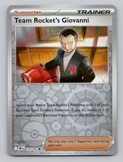 Reverse Holo Team Rocket's Giovanni 174/182 Uncommon Destined Rivals Pokemon - Image 1