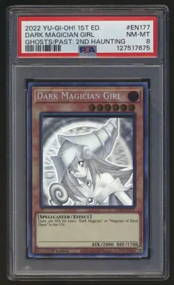 PSA 8 Yugioh 1st Edition Ghost Rare Dark Magician Girl GFP2-EN177 NM/MINT! - Image 1