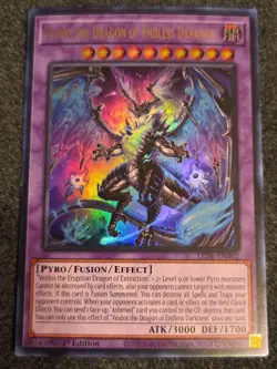 Yugioh Veidos the Dragon of Endless Darkness LEDE-EN092 Ultra Rare 1st Ed NM - Image 1