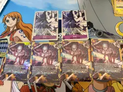 One Piece TCG English Enel OP15-118 SEC x4 (Playset) and 2 SR Enel - Image 1