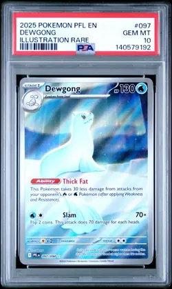 2025 POKEMON PFL EN-PHANTASMAL FLAMES ILLUSTRATION RARE #097 DEWGONG PSA 10 - Image 1