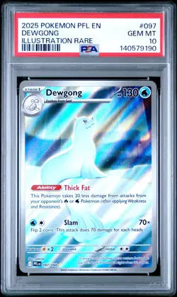 2025 POKEMON PFL EN-PHANTASMAL FLAMES ILLUSTRATION RARE #097 DEWGONG PSA 10 - Image 3