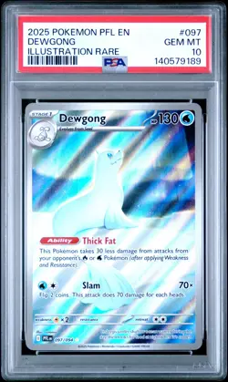 2025 POKEMON PFL EN-PHANTASMAL FLAMES ILLUSTRATION RARE #097 DEWGONG PSA 10 - Image 4
