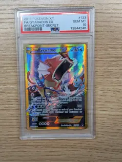 Pokemon 2016 XY Breakpoint Gyarados EX #123 Secret Full Art PSA 10 - Image 1