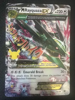 Pokemon TCG Mega M Rayquaza EX Card 76/108 Celebrations - Image 1