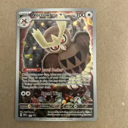 Pokemon Noctowl TCG 141 SV Scarlet & Violet Promo Card Full Art Holo - Image 1