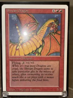 MtG Shivan Dragon - Revised Edition Regular NM Beautiful Clean - Image 2