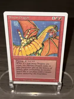 MtG Shivan Dragon - Revised Edition Regular NM Beautiful Clean - Image 4