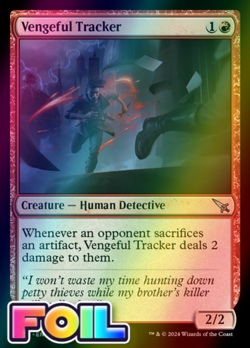 x1 Vengeful Tracker MKM MTG 147 FOIL UNCOMMON M/NM 1x - Image 1