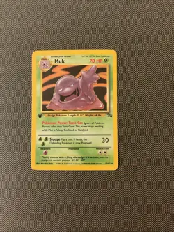 Pokemon TCG Muk Holo Rare Card 13/62 Fossil 1st Edition - Image 1
