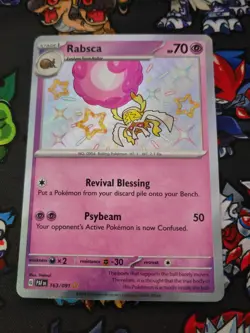 Pokemon TCG - Paldean Fates - Rabsca 163/091 Shiny Holo Rare NM Fresh - Image 2