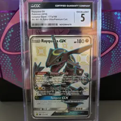 CGC 5 RAYQUAZA GX 177a CELESTIAL STORM HIDDEN FATES SUN MOON POKEMON EXCELLENT - Image 1