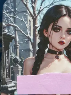 1/1 Only 1 Made Wednesday Addams Family Spicy Topless Lonestar Customs Card - Image 2
