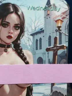 1/1 Only 1 Made Wednesday Addams Family Spicy Topless Lonestar Customs Card - Image 3