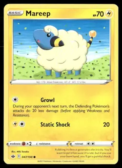 2021 Chilling Reign Set Pokemon Card 047 Mareep NM - Image 1