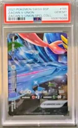 ZACIAN V-Union Black Star Promos POKEMON Full-Art Holo 2021 Trading Card SWSH165 - Image 1