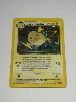 Pokemon Vintage Holo Swirl Secret Rare Dark Raichu 83/82 Team Rocket Wotc 2000 - Image 1