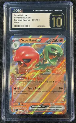 2024 Pokemon Scarlet & Violet Surging Sparks Scovillain Ex #037/191 CGC 10 - Image 1