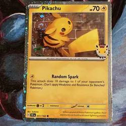DOUBLE SWIRL 🌀 Pikachu 051 /162 2026 Pokemon Day 30th Anniversary Promo Cosmos - Image 2