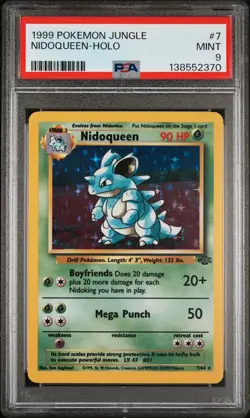 1999 POKEMON JUNGLE #7 NIDOQUEEN-HOLO PSA 9 - Image 1