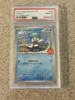 2025 POKEMON JAPANESE M-P PROMO MCDONALD'S #019 QUAXLY PSA 10 - Image 1