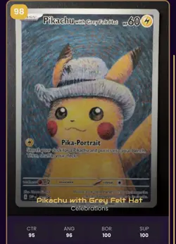 Pikachu with Grey Felt Hat Pokemon - Image 5