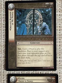 Lord of the Rings TCG 12 Rare Card Lot Dawrf Gloin Gimli - Image 2