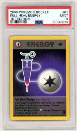 2000 Pokemon Team Rocket #81 Full Heal Energy 1st Edition PSA 9 - Image 1