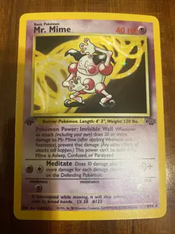 Pokemon Mr. Mime 1st Edition 6/64 1st Edition Holo Rare NM - Image 1