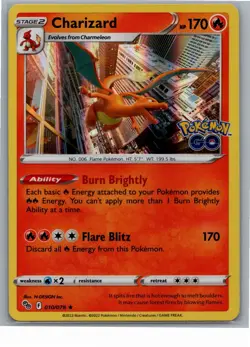 Charizard Holo Rare Pokemon GO 010/078 NM - Image 1