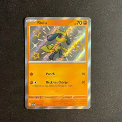 Pokemon TCG- Riolu Shiny Rare SV: Paldean Fates 173/091 NM - Image 1