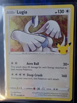 2021 POKEMON TCG CELEBRATIONS LUGIA 022/025 HOLO (RARE) Mint - Image 2