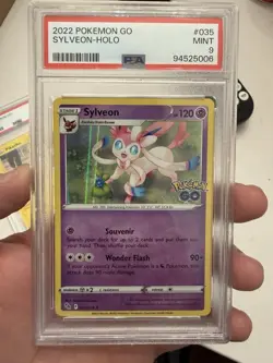 2022 Pokemon GO #035 SYLVEON Holo PSA 9 - Image 1