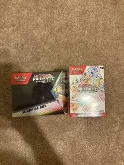 Pokemon TCG Prismatic Evolutions Booster Box And Surprise Box Sealed Pair - Image 1