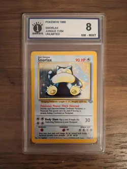 Pokemon Jungle Snorlax 11/64 Holo Rare Unlimited 1999 Graded 8 NM-Mint - Image 1